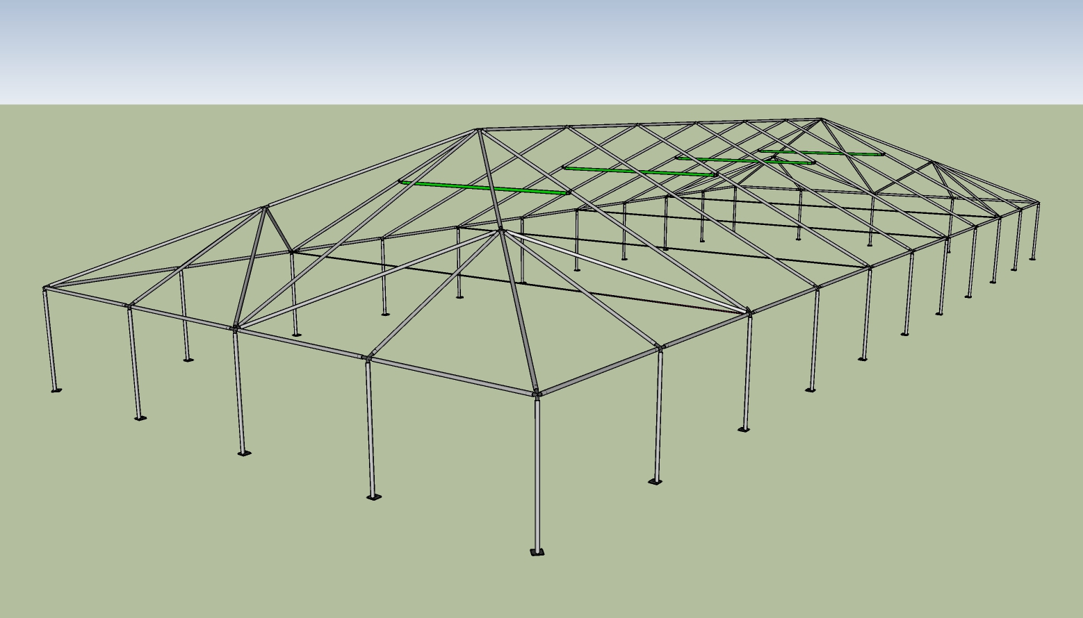 40x100 frame tent End View